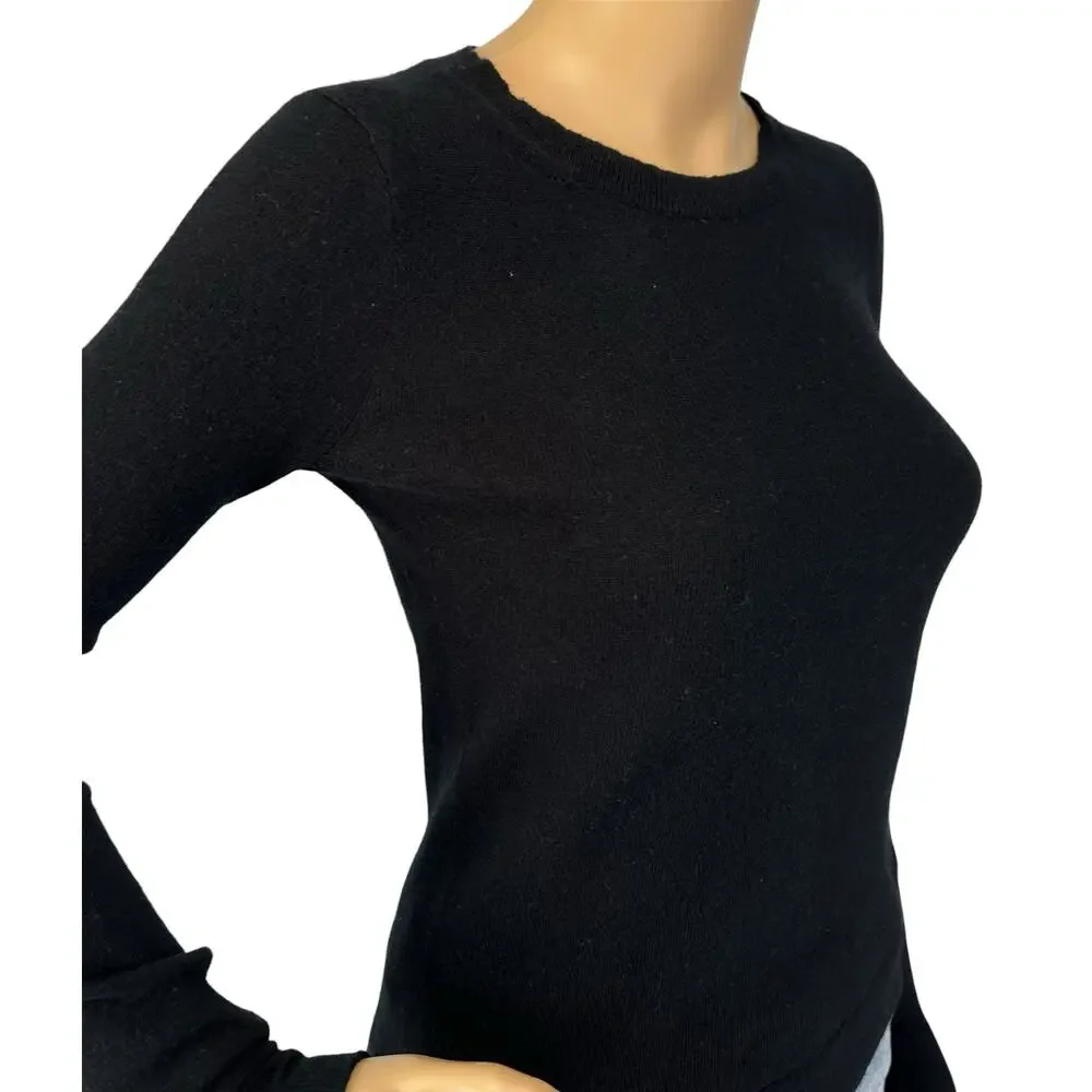 J. Crew Cotton Wool Blend Teddie Sweater Black F5199 Size XS